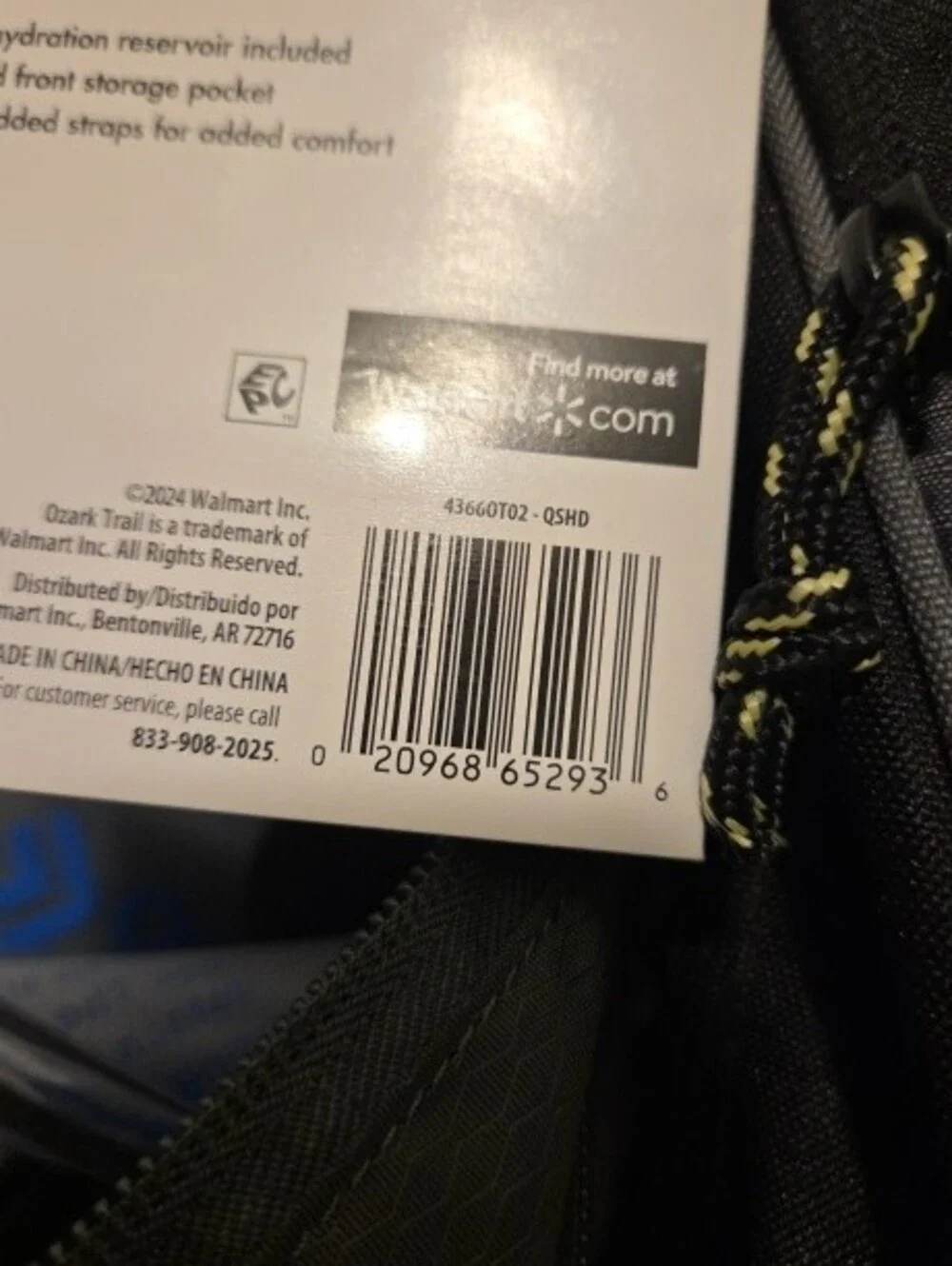 Ozark Trail Gray & Black Hydration Backpack - Men's